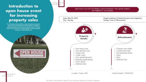 Introduction To Open House Event For Increasing Property Innovative Ideas For Real Estate MKT SS V