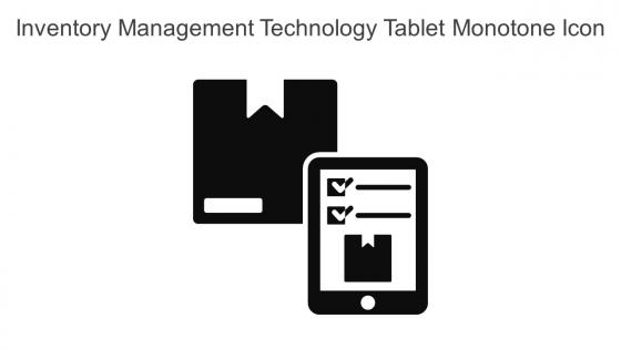 Inventory Management Technology Tablet Monotone Icon In Powerpoint Pptx Png And Editable Eps Format