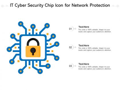 It cyber security chip icon for network protection