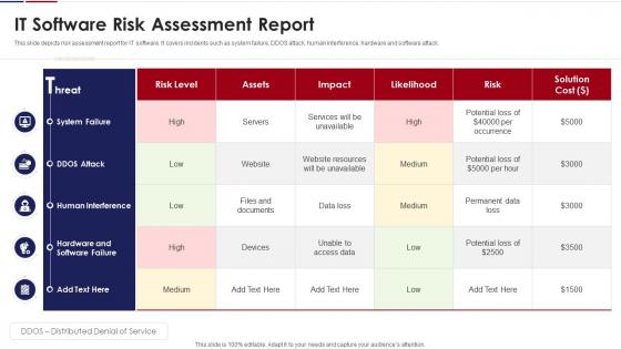 It Software Risk Assessment Report