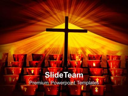 Jesus christ images powerpoint templates crucifix and candles religion company ppt designs