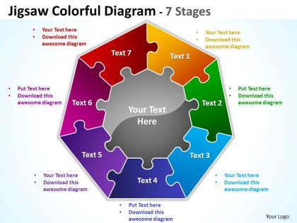 Jigsaw colorful diagram 7 stages 10