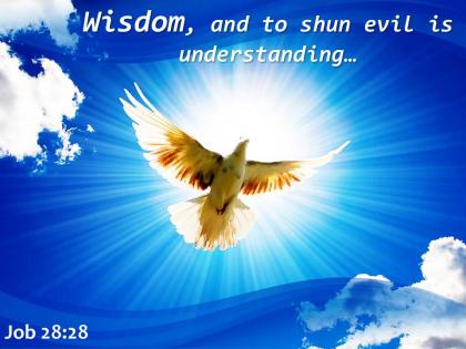 Job 28 28 wisdom and to shun powerpoint church sermon