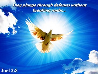 Joel 2 8 they plunge through defenses powerpoint church sermon