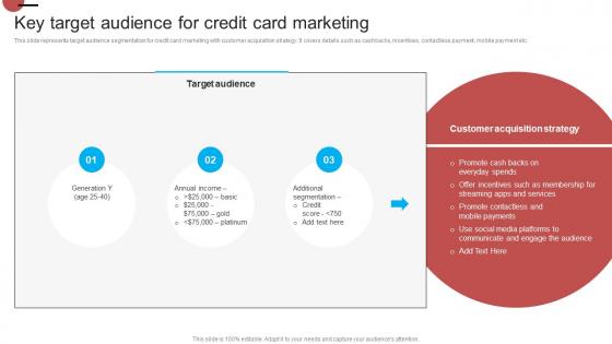 Key Target Audience For Credit Card Marketing Introduction Of Effective Strategy SS V