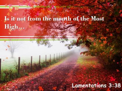 Lamentations 3 38 is it not from the mouth powerpoint church sermon