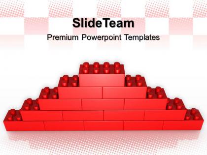 Large building blocks powerpoint templates lego wall construction leadership ppt slide