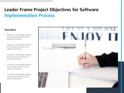 Leader frame project objectives for software implementation process