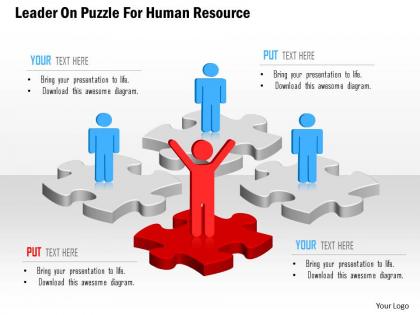 Leader on puzzle for human resource powerpoint template