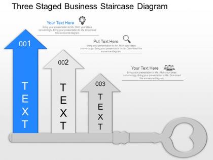 Lg three staged business staircase diagram powerpoint template