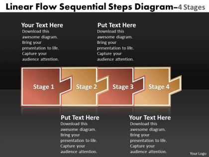 Linear flow sequential steps diagram 4 stages oil chart powerpoint templates