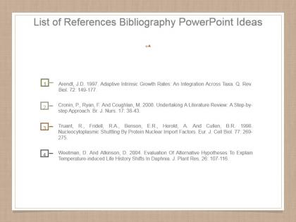 List of references bibliography powerpoint ideas