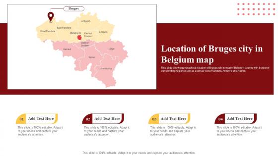 Location Of Bruges City In Belgium Map