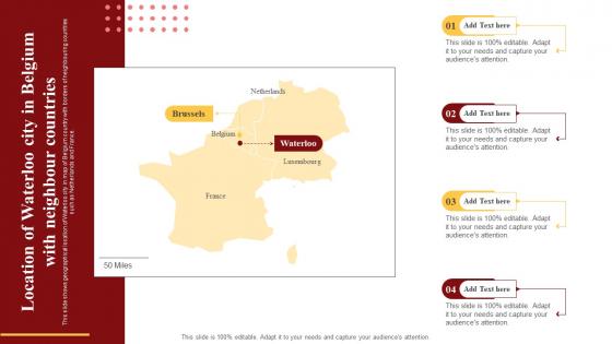 Location Of Waterloo City In Belgium With Neighbour Countries