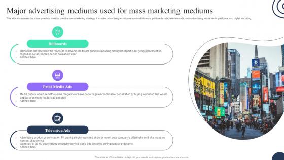 Major Advertising Mediums Used For Mass Marketing Advertising Strategies To Attract MKT SS V