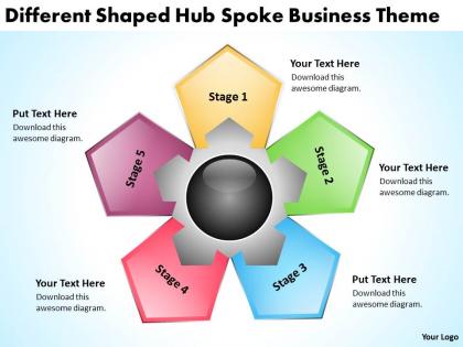 Management consultant business different shaped hub spoke theme powerpoint slides 0523