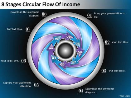 Management consultants 8 stages circular flow of income powerpoint templates ppt backgrounds for slides