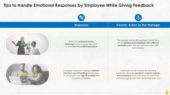 Managing Emotional Responses Of Denial And Justification In Feedback Training Ppt