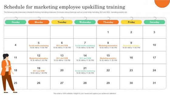 Market Activity Plan To Improve Brand Schedule For Marketing Employee Upskilling Training