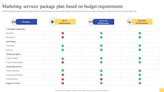 Marketing Services Package Plan Based Ultimate Guide For Initial Coin Offerings BCT SS V