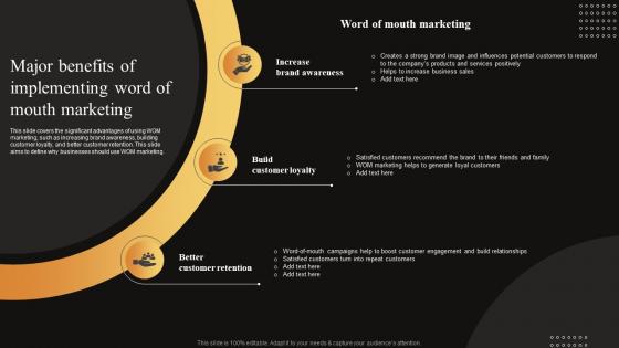 Measuring WOM Marketing Campaign Success Major Benefits Of Implementing MKT SS V