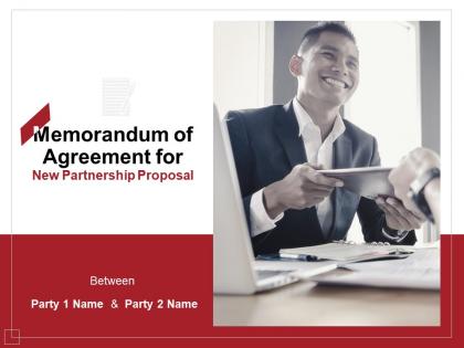 Memorandum Of Agreement For New Partnership Proposal Powerpoint Presentation Slides