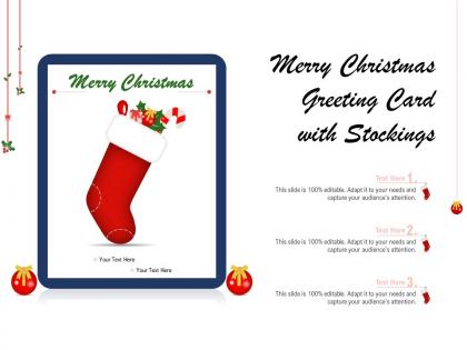 Merry christmas greeting card with stockings