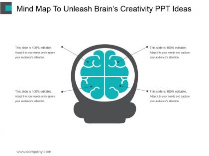 Mind map to unleash brains creativity ppt ideas