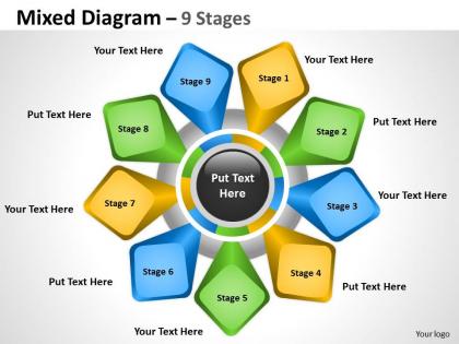 Mixed diagram 9 stages for business