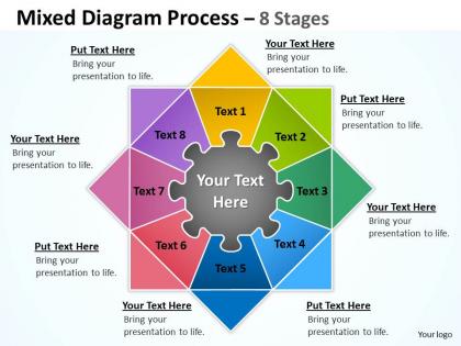 Mixed diagram process 8 stages for business