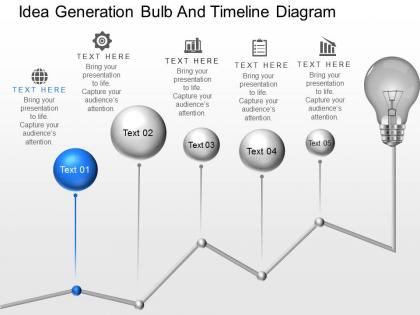 Mo idea generation bulb and timeline diagram powerpoint temptate