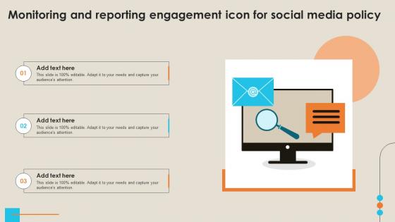 Monitoring And Reporting Engagement Icon For Social Media Policy