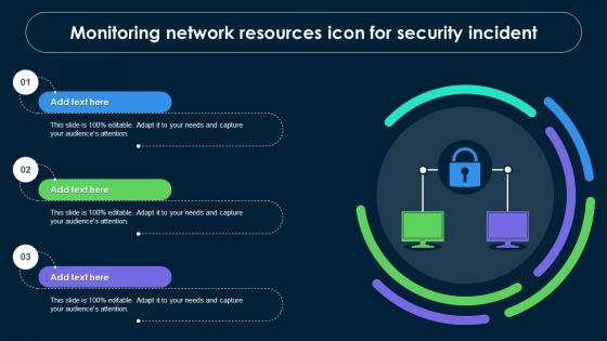 Monitoring Network Resources Icon For Security Incident