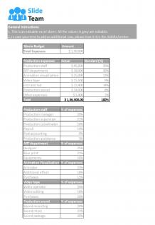 Movie Budget Excel Spreadsheet Worksheet Xlcsv XL Bundle V