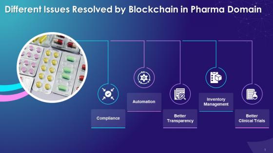 Multiple Challenges Resolved By Blockchain In Pharma Domain Training Ppt