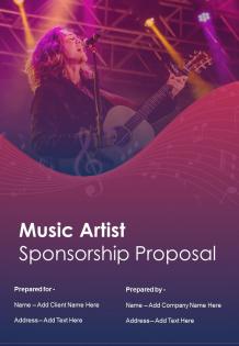 Music artist sponsorship proposal example document report doc pdf ppt