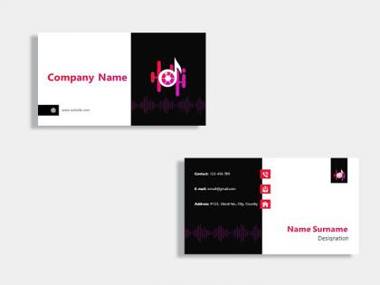 Music company business card design template