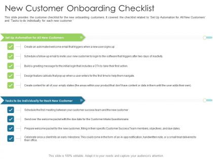 New customer onboarding checklist techniques reduce customer onboarding time