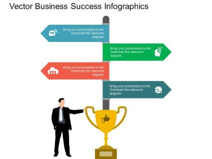 New tags and trophy for business communication techniques flat powerpoint design