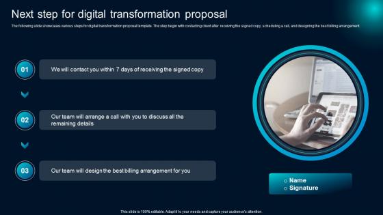 Next Step For Digital Transformation Proposal Ppt Powerpoint Presentation File Infographic Template