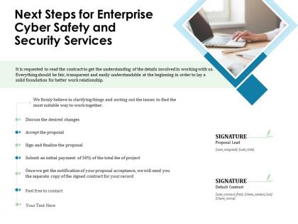 Next steps for enterprise cyber safety and security services ppt file slides