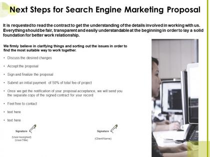 Next steps for search engine marketing proposal ppt powerpoint presentation templates