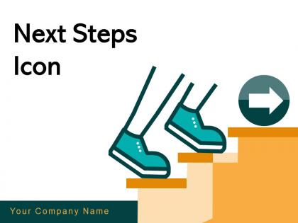 Next Steps Icon Businessman Employee Proceed Achievement Stairs