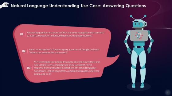 NLU Use Cases Answering Questions Training Ppt