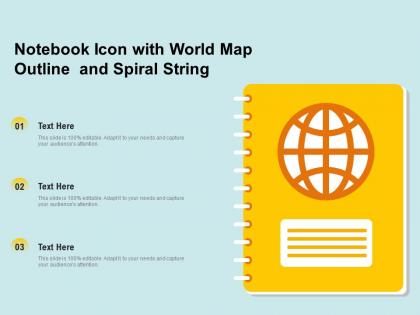 Notebook icon with world map outline and spiral string