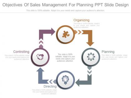 Objectives of sales management for planning ppt slide design