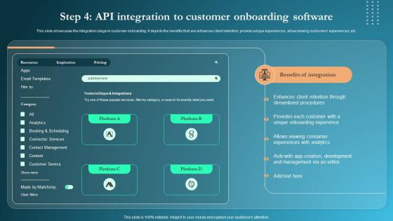 Onboarding Process Step 4 API Integration To Customer Onboarding Software