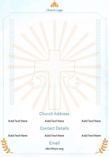 One page church logo contact us page church template 225 presentation report infographic ppt pdf document