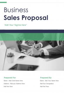 One pager business sale proposal template