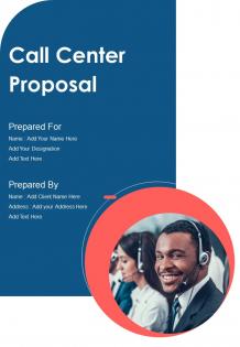 One pager call center proposal template